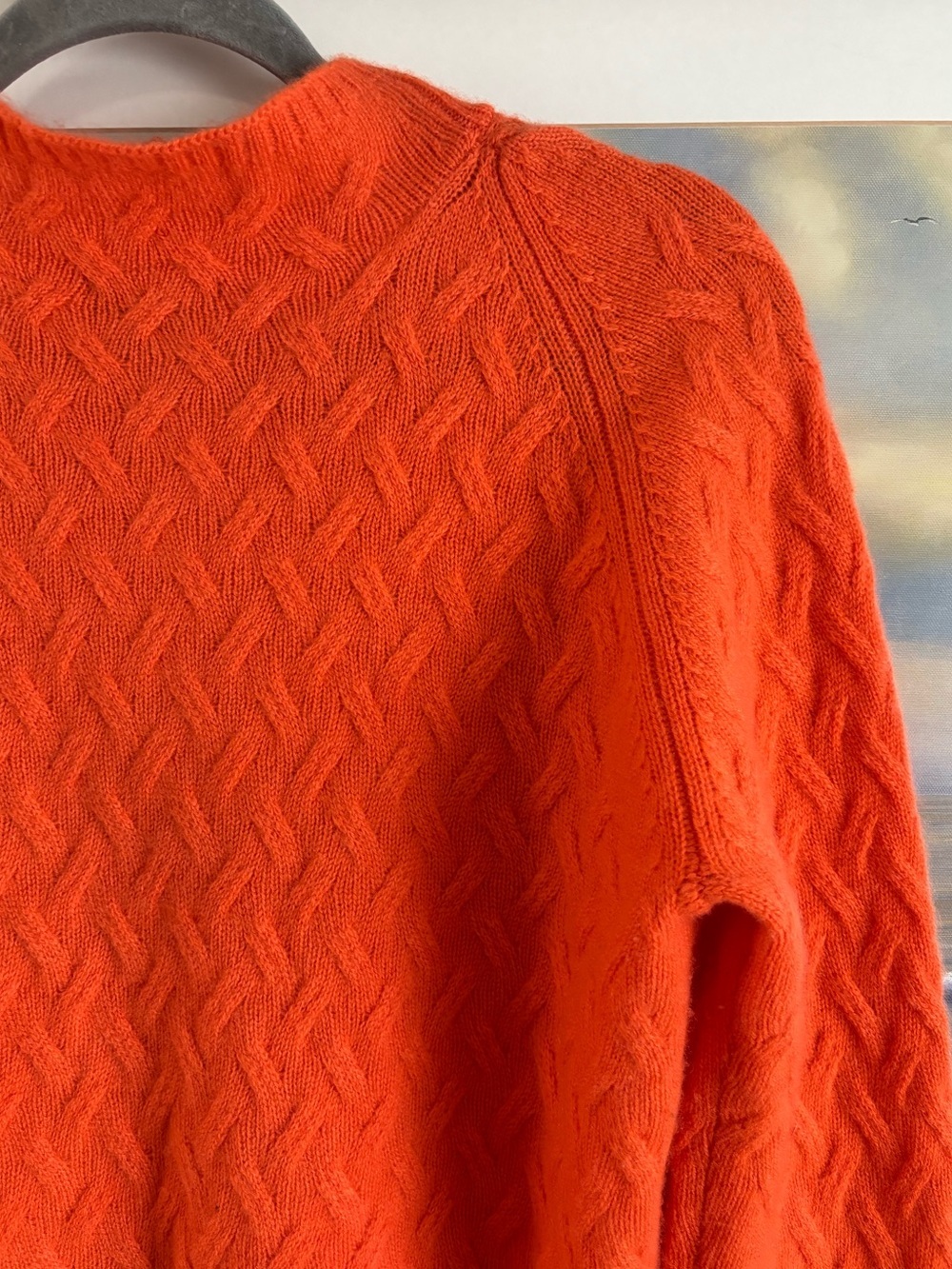 Pure Amici 100% Cashmere Cable Knit Quarter Zip Preppy Sweater - Size L - Picture 6 of 7